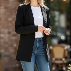 Candie's Black Blazer with Floral Accents